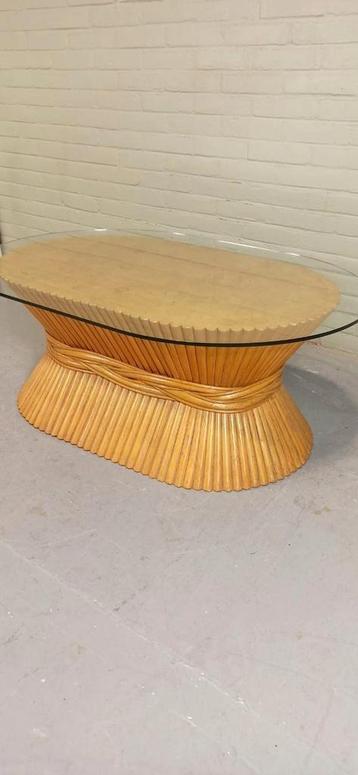 Vintage McGuire korenschoof salontafel beschikbaar voor biedingen