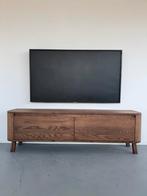 Tv meubel op maat massief eiken ronde hoeken curved, Ophalen, Eikenhout, Nieuw, Minder dan 100 cm