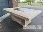 Vuurtafel Luxe met overliggend blad in steigerhout!, Tuin en Terras, Info@hout-art.nl, Nieuw, Ophalen of Verzenden, Hoeves 3 in Schijndel
