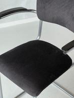 Jaren 60 sledestoel vintage buisframestoel antraciet ribstof, Huis en Inrichting, Stoelen, Gebruikt, Overige materialen, Vintage