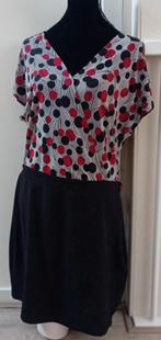 jurk,maat 42/44,chic,Cassis,dress,feest,zwart,wit,rood,, Zwart, Maat 42/44 (L), Nieuw, Knielengte