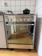 Vrijstaand gasfornuis met oven, RVS, werkt goed!, Ophalen, Gebruikt, 60 cm of meer, 4 kookzones