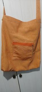 Tas, tote bag, oranje gestreept velours, Sieraden, Tassen en Uiterlijk, Tassen | Damestassen, Ophalen of Verzenden, Nieuw, Oranje
