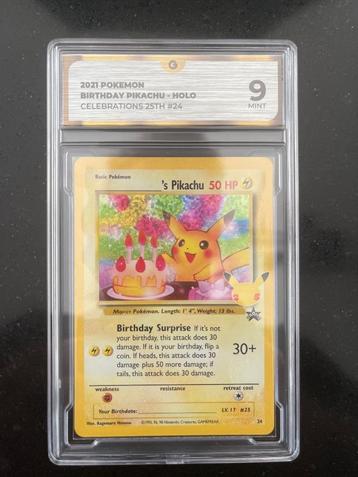 Birthday Pikachu Celebration graded 9  beschikbaar voor biedingen