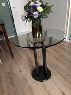 Glazen bijzettafel / Salontafel, Huis en Inrichting, Tafels | Bijzettafels, Minder dan 55 cm, Rond, Ophalen, 45 tot 60 cm