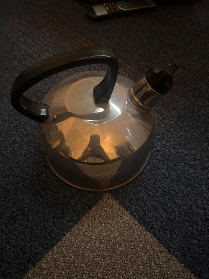 RVS Fluitketel - Klassiek Design, Witgoed en Apparatuur, Waterkokers, Gebruikt, 1 tot 2 liter, Rvs, Ophalen of Verzenden