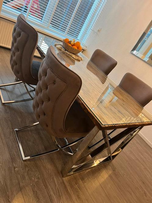 Eettafel 180 cm incl. 4 gratis stoelen, Huis en Inrichting, Complete eetkamers, Zo goed als nieuw, Ophalen