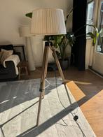 Vloerlamp met witte riviera maison kap, 150 tot 200 cm, Gebruikt, Hout, Ophalen