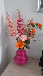 Fleurig boeket zijdenbloemen inclusief vaas, Ophalen, Nieuw