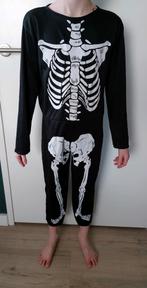 Carnavals/verkleedoutfit skelet - Maat 134, Ophalen of Verzenden, Zo goed als nieuw, 134 t/m 140, Jongen of Meisje