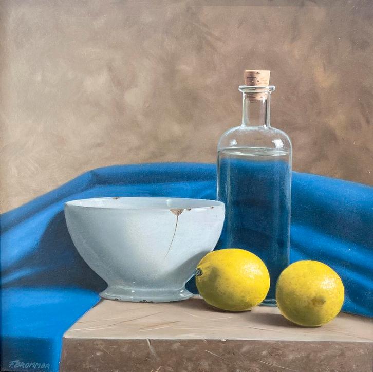 Stilleven Frans Brommer in de stijl van Henk Helmantel., Antiek en Kunst, Kunst | Schilderijen | Klassiek, Ophalen of Verzenden
