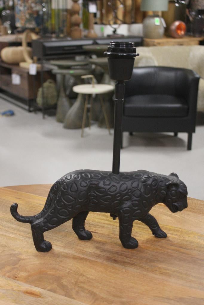 Hippe zwarte tafellamp Panther Light & Living panter, Huis en Inrichting, Lampen | Tafellampen, Ophalen of Verzenden, Zo goed als nieuw