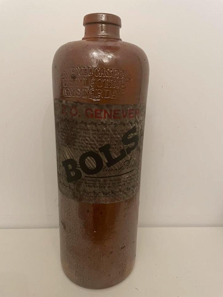 Erven Lucas Bols | steengoed jeneverfles 2 Liter | 1900-1950, Antiek en Kunst, Antiek | Keramiek en Aardewerk, Ophalen of Verzenden