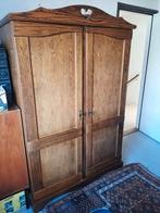 Vintage Eikenhouten Kledingkast, Ophalen, Met deur(en), 100 tot 150 cm, Eikenhout