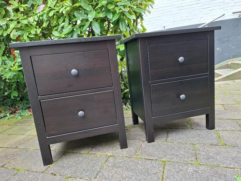 Nachtkastje, ladekastje, zwart/donkerbruin, Huis en Inrichting, Kasten | Ladekasten, Gebruikt, Minder dan 100 cm, 50 tot 100 cm