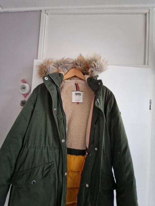 Tommy Hilfigner parka, Kleding | Dames, Jassen | Winter, Gedragen, Maat 42/44 (L), Groen, Ophalen of Verzenden