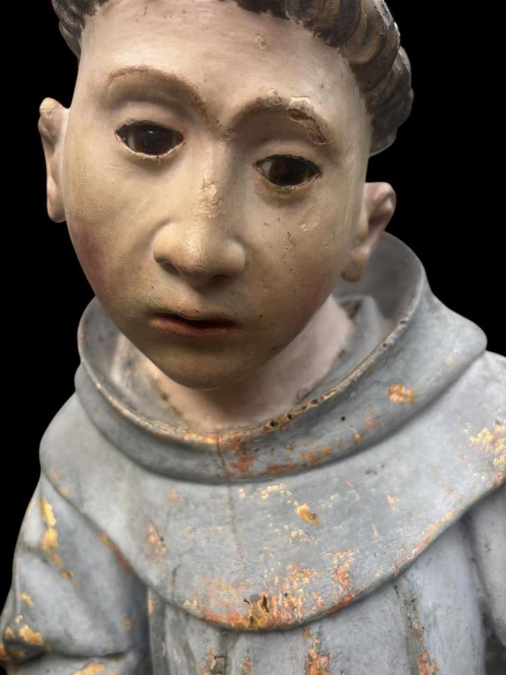 Antiek Spaans Franciscus beeld, 17e/18e eeuw, Antiek en Kunst, Antiek | Religie, Ophalen of Verzenden