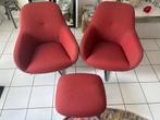 Pode Leolux Spot One fauteuils en Spot One Poef, Ophalen, Zo goed als nieuw, Leer