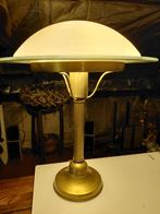 Art Deco Tafellamp met Opaal Glazen Kap antiek, Ophalen of Verzenden