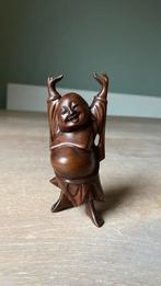 Houten Lachende Boeddha Beeldje - Handgesneden #26, Ophalen of Verzenden