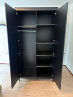 Kledingkast zwart - 2 deurs - 102cm b x 199cm h - leenbakker, Ophalen, Gebruikt, 100 tot 150 cm, Met hangruimte