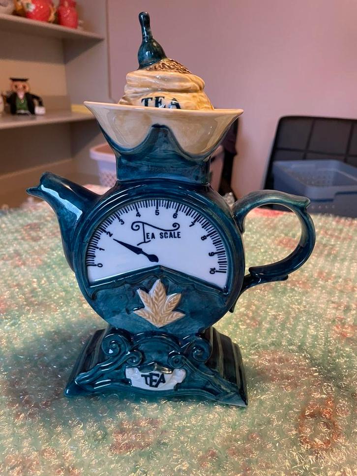 Theepot weegschaal, Huis en Inrichting, Keuken | Servies, Zo goed als nieuw, Overige typen, Overige stijlen, Aardewerk, Ophalen of Verzenden
