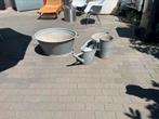 Zinken brede bloembakken, Tuin en Terras, Ophalen, Minder dan 30 cm, Minder dan 60 cm, Rond