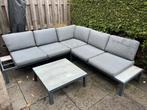 Tuinset met kussens en tafel - schade aan kussens, Tuin en Terras, Tuinsets en Loungesets, Ophalen, 5 zitplaatsen, Kunststof, Gebruikt