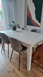 Witte houten eettafel 150x90, Huis en Inrichting, Tafels | Eettafels, Gebruikt, 100 tot 150 cm, Landelijk, Vijf personen of meer