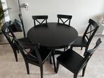 Ronde tafel ingatorp ikea met 6 stoelen, Huis en Inrichting, Tafels | Eettafels, 50 tot 100 cm, 100 tot 150 cm, Verzenden, Rond