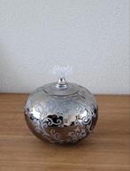 Zilverkleurige bolkandelaar ( met gratis lampolie), Ophalen, Overige kleuren, Zo goed als nieuw, Metaal