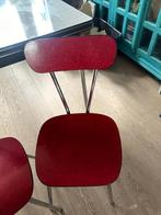 set 4 formica eetkamerstoelen, 2 rood, 2 oranje, Ophalen