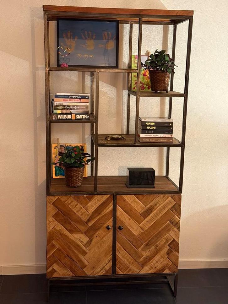 Mooie, stevige deco kast, Huis en Inrichting, Kasten | Boekenkasten, Gebruikt, 100 tot 150 cm, 150 tot 200 cm, 25 tot 50 cm, Met lade(s)