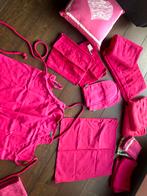 Handdoeken & kookschort Benetton & wasmand etc. fuchsia roze, Ophalen of Verzenden, Zo goed als nieuw, Roze, Theedoek of Handdoek
