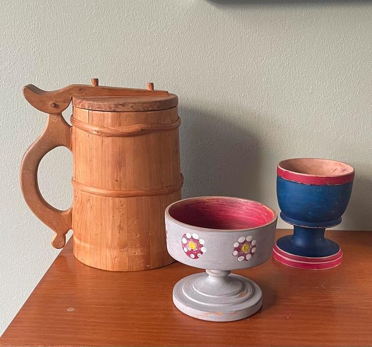 Zweeds houten gebruiksvoorwerpen, Antiek en Kunst, Curiosa en Brocante, Ophalen of Verzenden