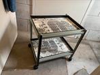 Bijzet tafel met uitneembare bladen, 45 tot 60 cm, Gebruikt, Rechthoekig, Hout