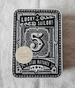 Blik zwart wit met opdruk Lucky Sailor! 5 Star Matches, Verzamelen, Blikken, Overige merken, Gebruikt, Overige, Ophalen of Verzenden