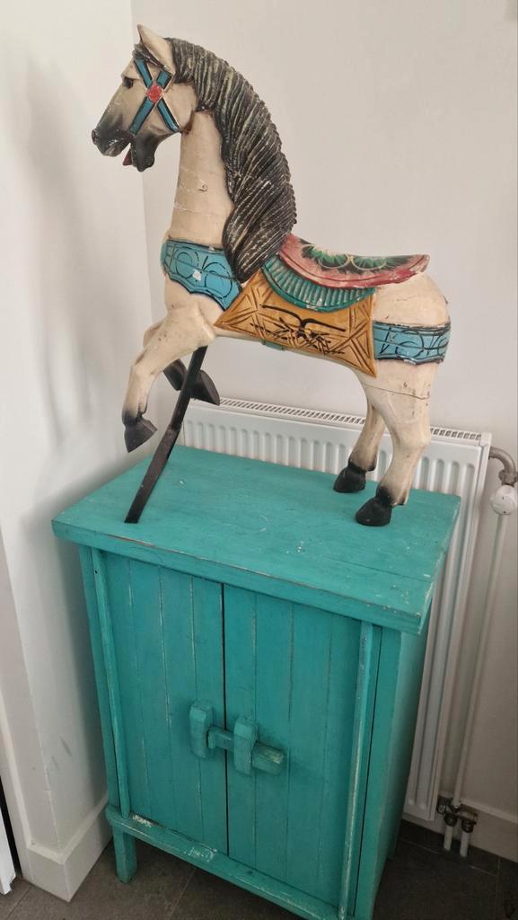 Antiek Houten Paard Decoratie, Sieraden, Tassen en Uiterlijk, Piercings, Gebruikt, Overige typen, Overige materialen, Ophalen