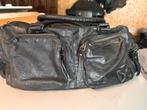 Zwarte leren foto tas, Ophalen of Verzenden, Zo goed als nieuw, Zwart, Minder dan 35 cm