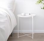 Heel goed wit metaal IKEA salon tafel dienblad Gladom 45x53c, 45 tot 60 cm, Minder dan 55 cm, Rond, Zo goed als nieuw