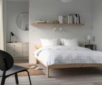 Compleet Ikea bed, lattenbodems, goede matras 140x200 cm., Wit, Tweepersoons, Zo goed als nieuw, Hout