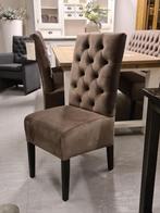 *ACTIE* Landelijke Eetkamerstoel Liana Capiton Stel Samen (2, Huis en Inrichting, Stoelen, Ophalen of Verzenden, Nieuw, Stof, Landelijke eetkamerstoelen capiton knoopjes leer stof velvet