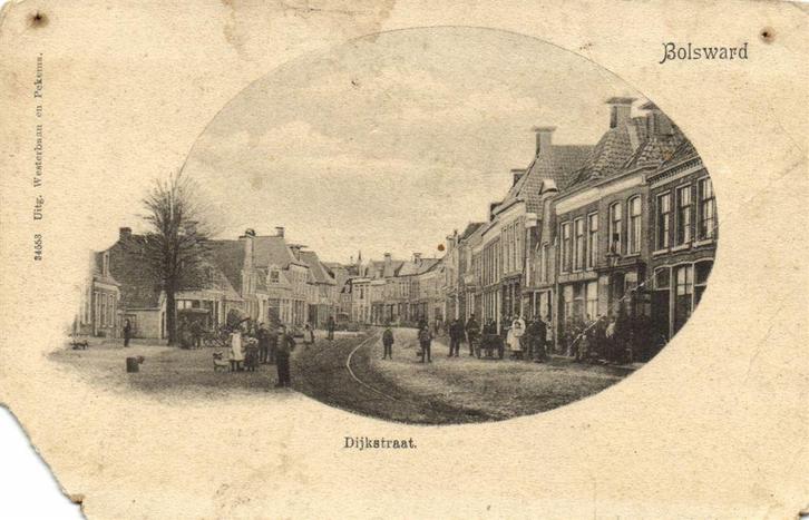 Bolsward - Dijkstraat. - B-keus - ongelopen, Verzamelen, Ansichtkaarten | Nederland, Ongelopen, Friesland, Voor 1920, Ophalen of Verzenden