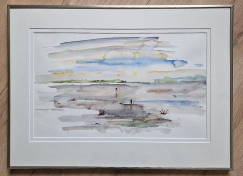 Griet Atsma-Van Dellen, aquarel Fries landschap, Antiek en Kunst, Kunst | Schilderijen | Modern, Ophalen of Verzenden