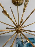 Sputnik kroonluchter – messing – Stilnovo stijl – 1950s, Huis en Inrichting, Ophalen, Zo goed als nieuw, Metaal, Italiaans, mid century modern, vintage, design, art deco