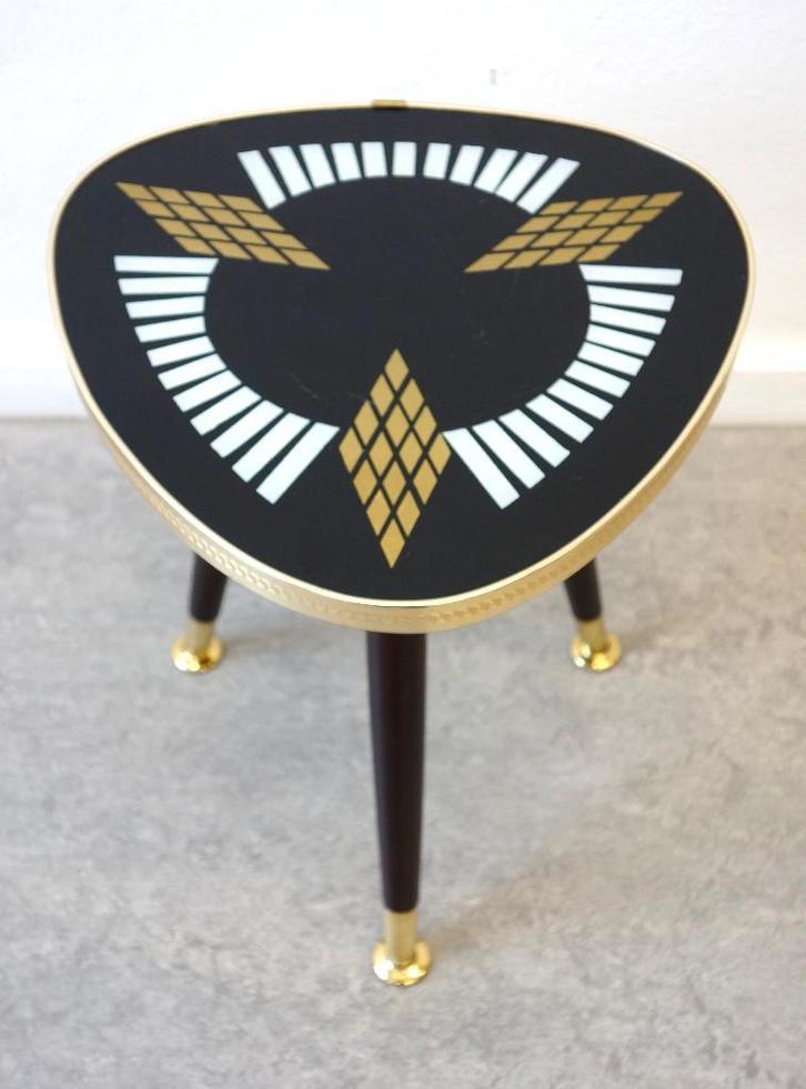 Vintage bijzettafel niertafel Rockabilly plantentafel 50's, Huis en Inrichting, Tafels | Bijzettafels, Gebruikt, Overige vormen