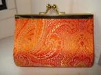 Nieuwe oranje zijden paisley knip portemonnee, 11 cm x 9 cm, Ophalen of Verzenden, Nieuw, Oranje, Met knipsluiting