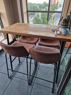 Bartafel met 4 hoge stoelen, Huis en Inrichting, Ophalen, Zo goed als nieuw