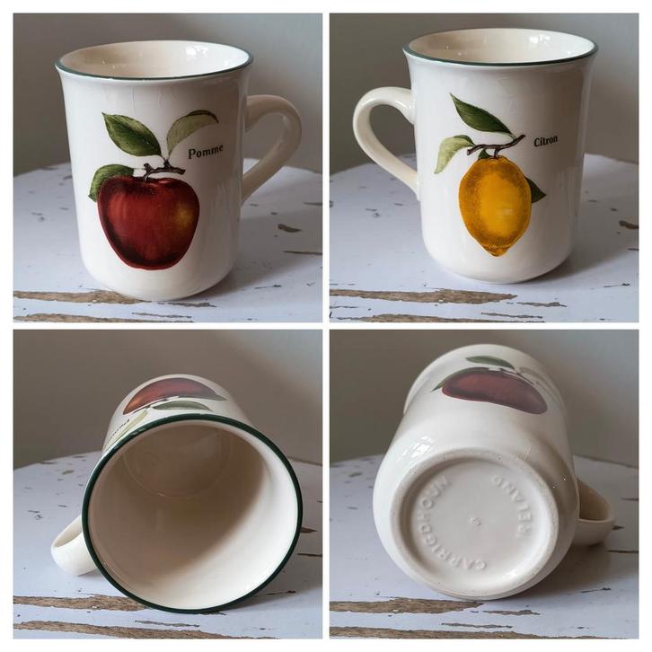 Vintage Mok, Carrigdhoun Ireland, Appel & Citroen kunst, Huis en Inrichting, Keuken | Servies, Gebruikt, Kop(pen) en/of Schotel(s)