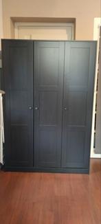 RAKKESTAD Kledingkast met 3 deuren, zwartbruin, 117x176 cm, Ophalen, 100 tot 150 cm, Met hangruimte, Zo goed als nieuw